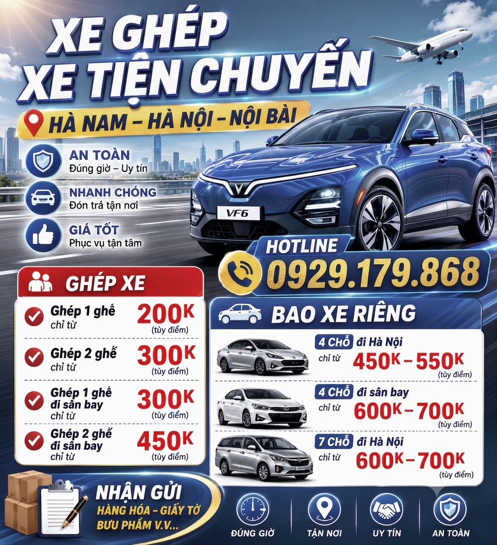 K CAR – Xe Tiện Chuyến Hà Nội – Hà Nam